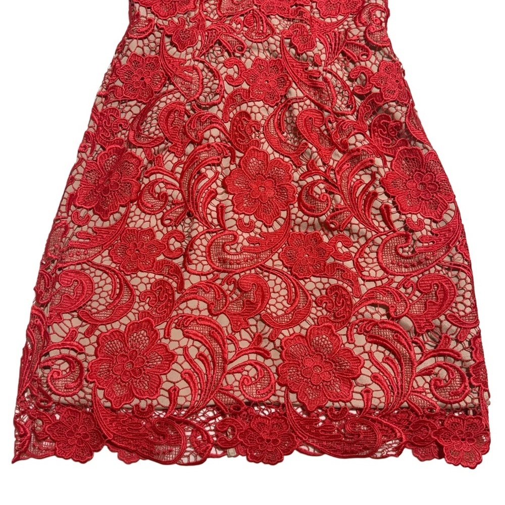 Dress the Population Marie Red Lace‎ Midi Dress | Coquette | Formal | Size M - Picture 5 of 7